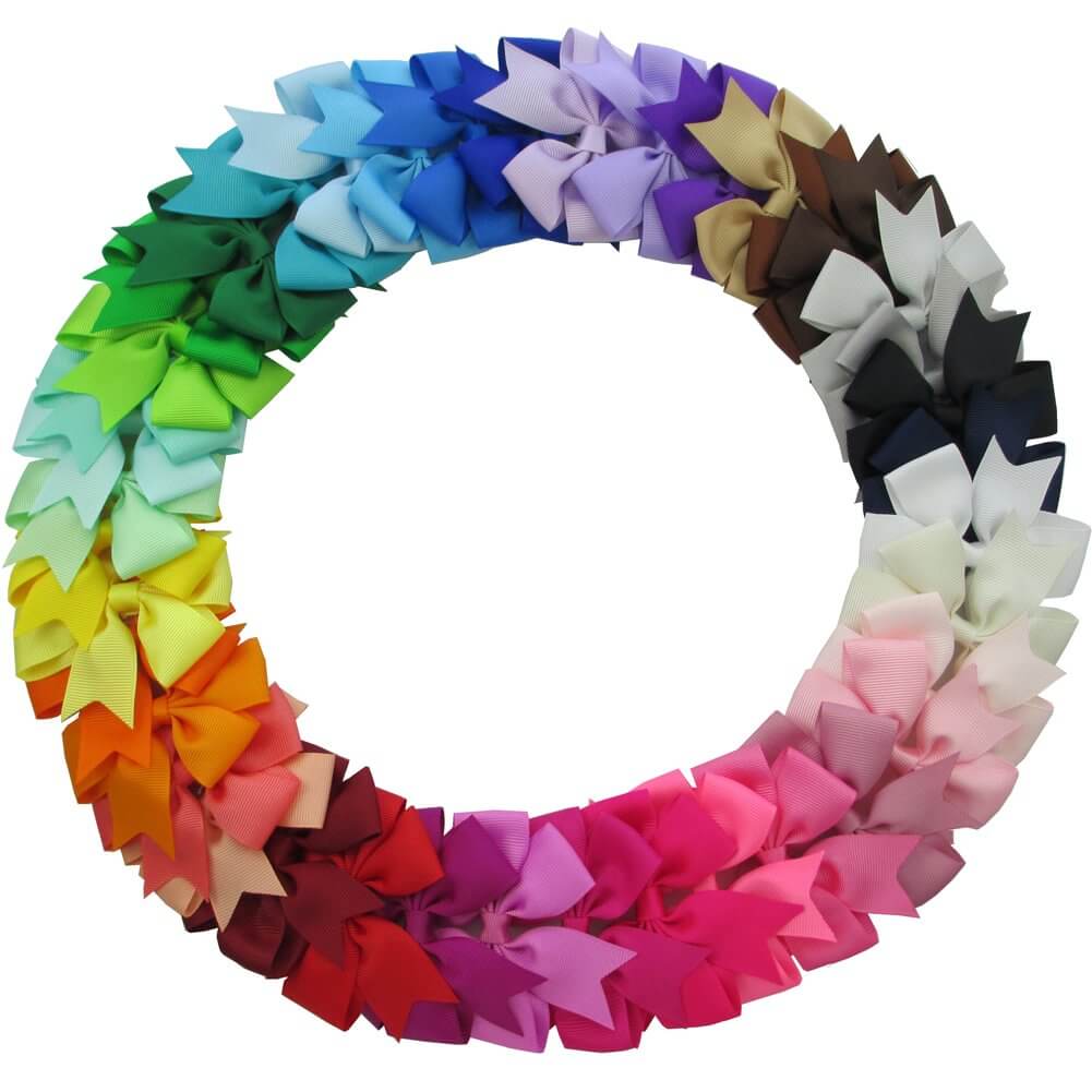 cnhairaccessories 40pcs 3'' Cute Ribbon Hair Bows for Girls