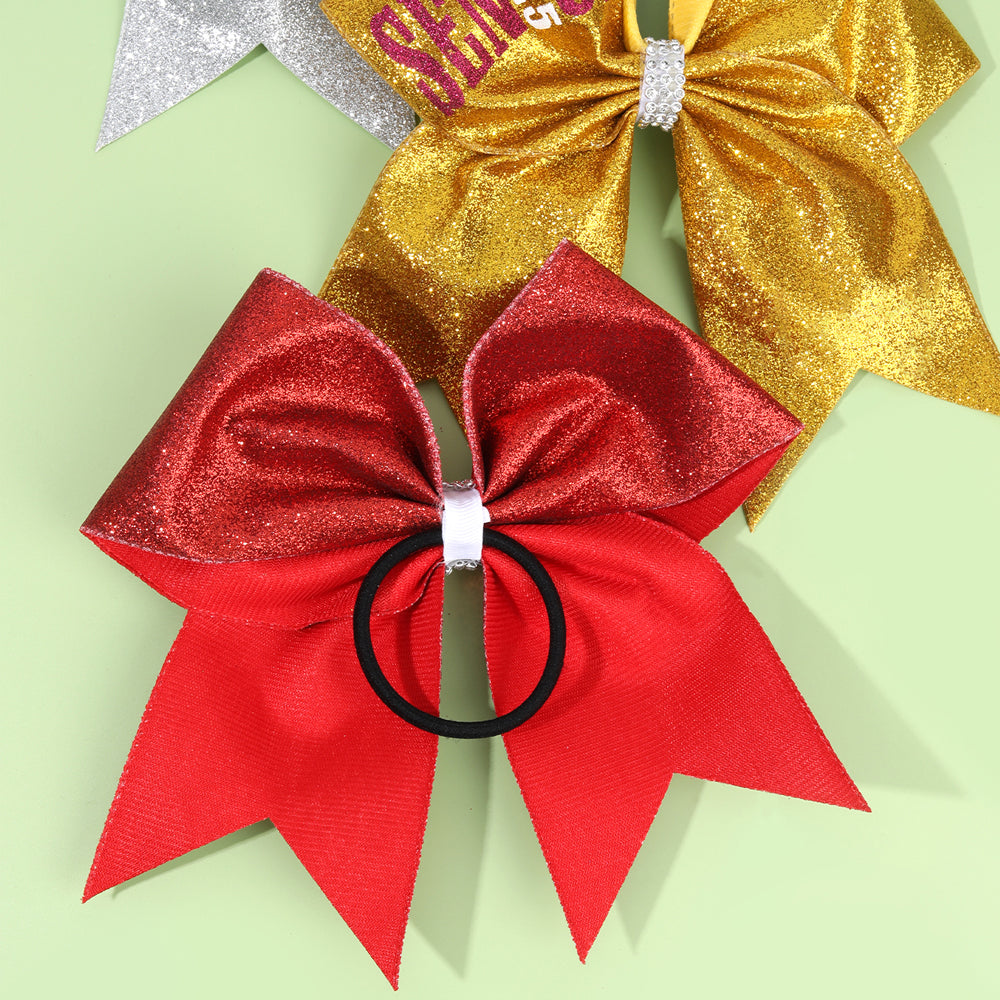 12Pcs Senior 2025 Glitter Cheer Bows