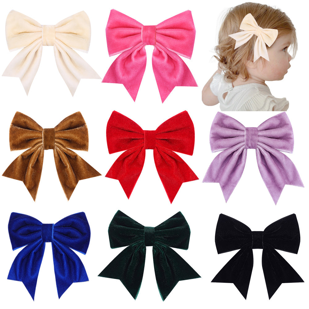 20Pcs Velvet Hair Bow Clips