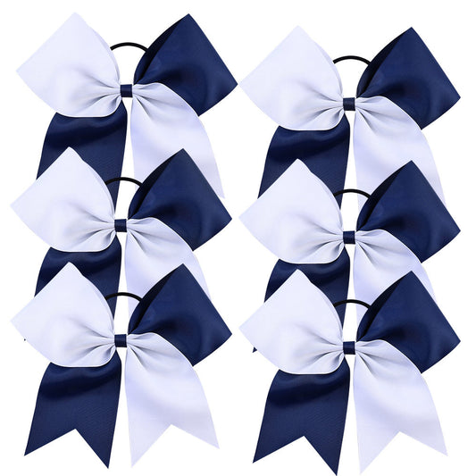 6Pcs Cheer Bows With Elastic Band