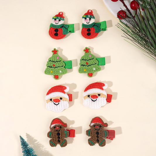 8Pcs Christmas Hairpins Hair Clips