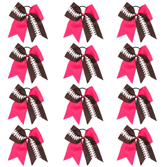 12Pcs Large Baseball Cheer Bows