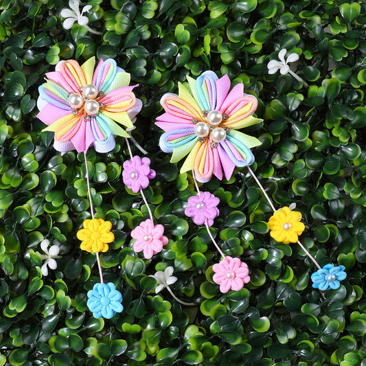 2Pcs Sakura Flower Hair Clips Handmade