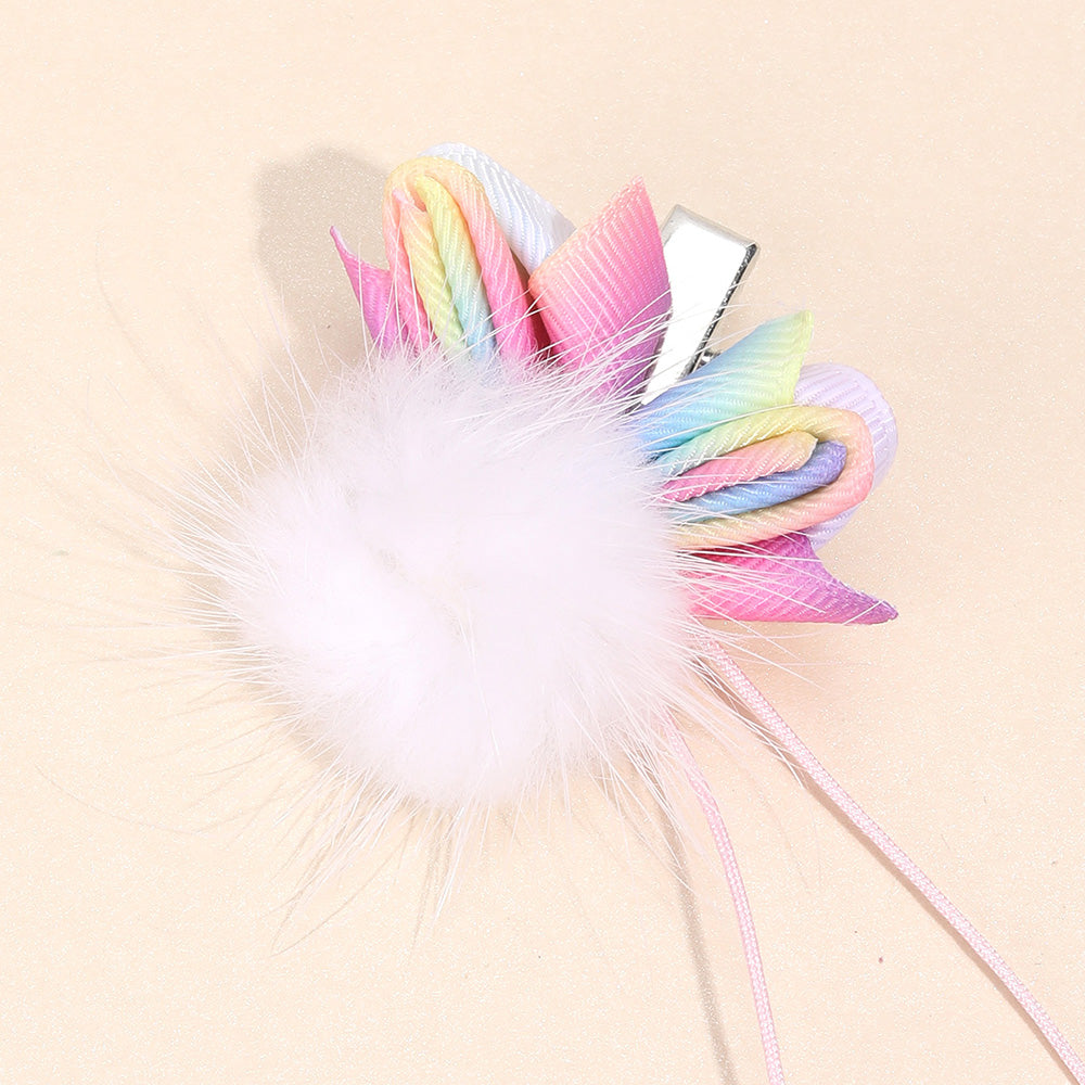 2Pcs Butterfly Hair Pins with White Ball