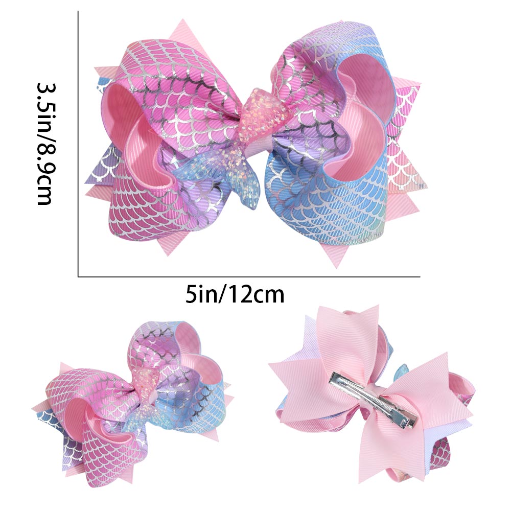 20Pcs Mermaid Scale Hair Bows Clips