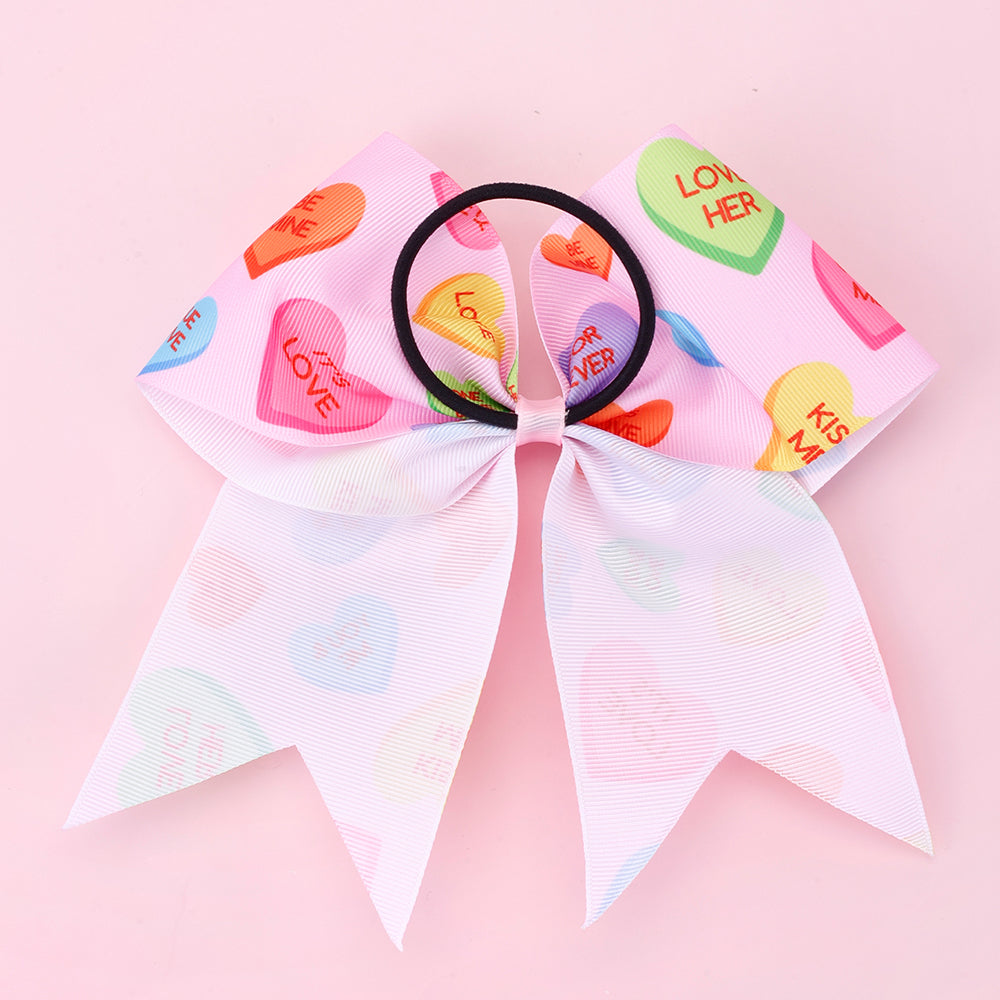 9Pcs 7Inch Valentine's Day Cheer Bows for Women Girls