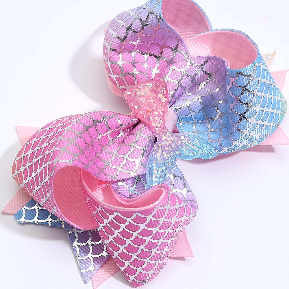 20Pcs Mermaid Scale Hair Bows Clips