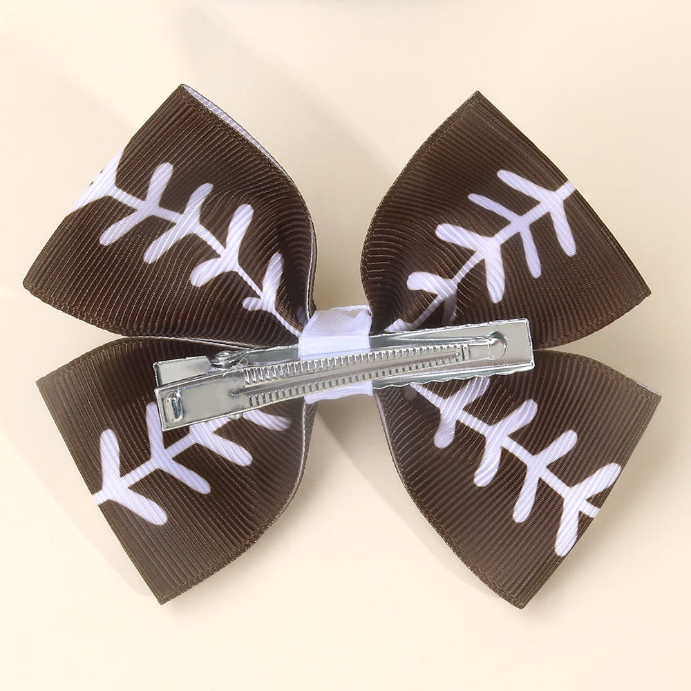 12Pcs Handmade Football Hair Bows Clips