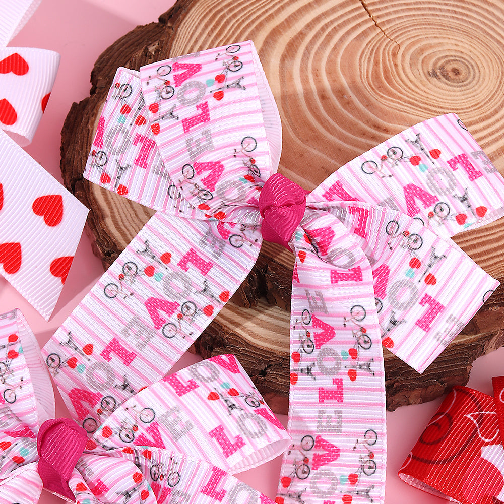 2Pcs XOXO Valentine's day Hair Bow Clip