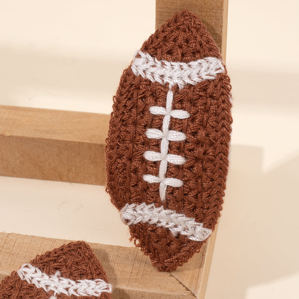 2Pcs Knit Football Hair Clips