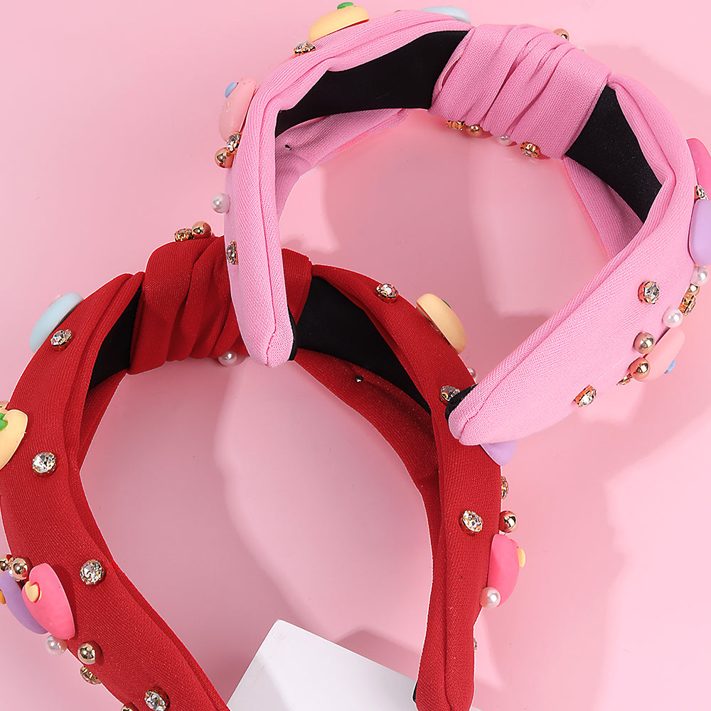 1Pcs Fabric Bow Knot Heart Valentine's day Headband