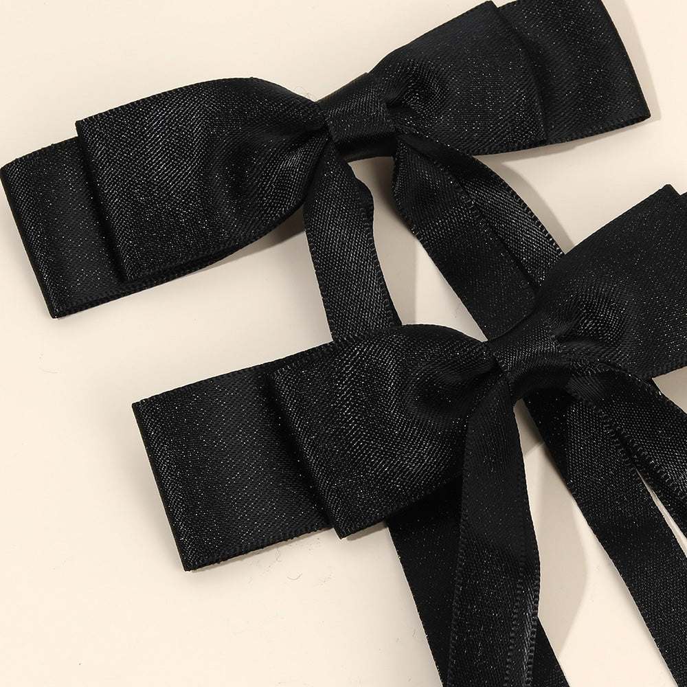 2Pcs Black Hair bow Clips