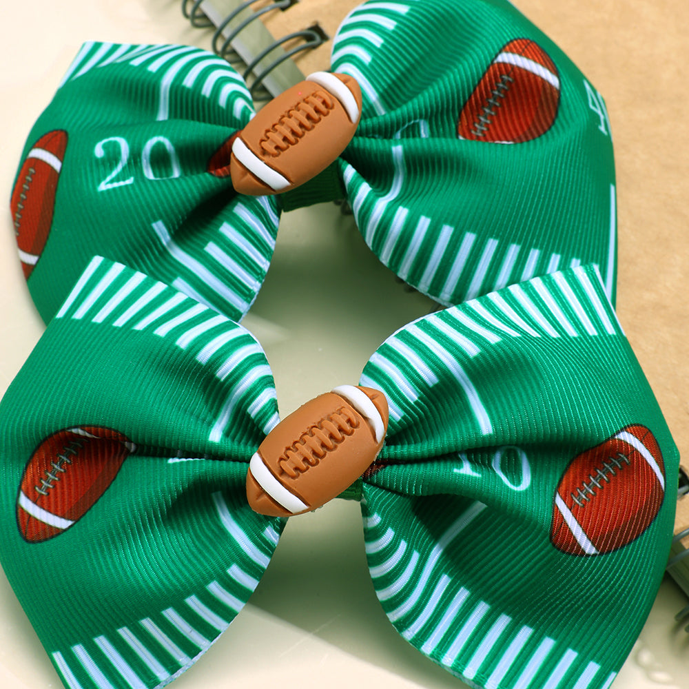 12pcs Sports Football Hair Bows Clips