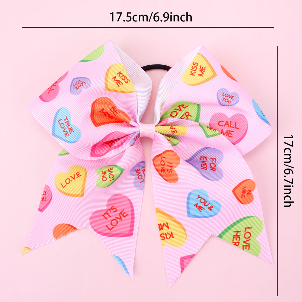 9Pcs 7Inch Valentine's Day Cheer Bows for Women Girls