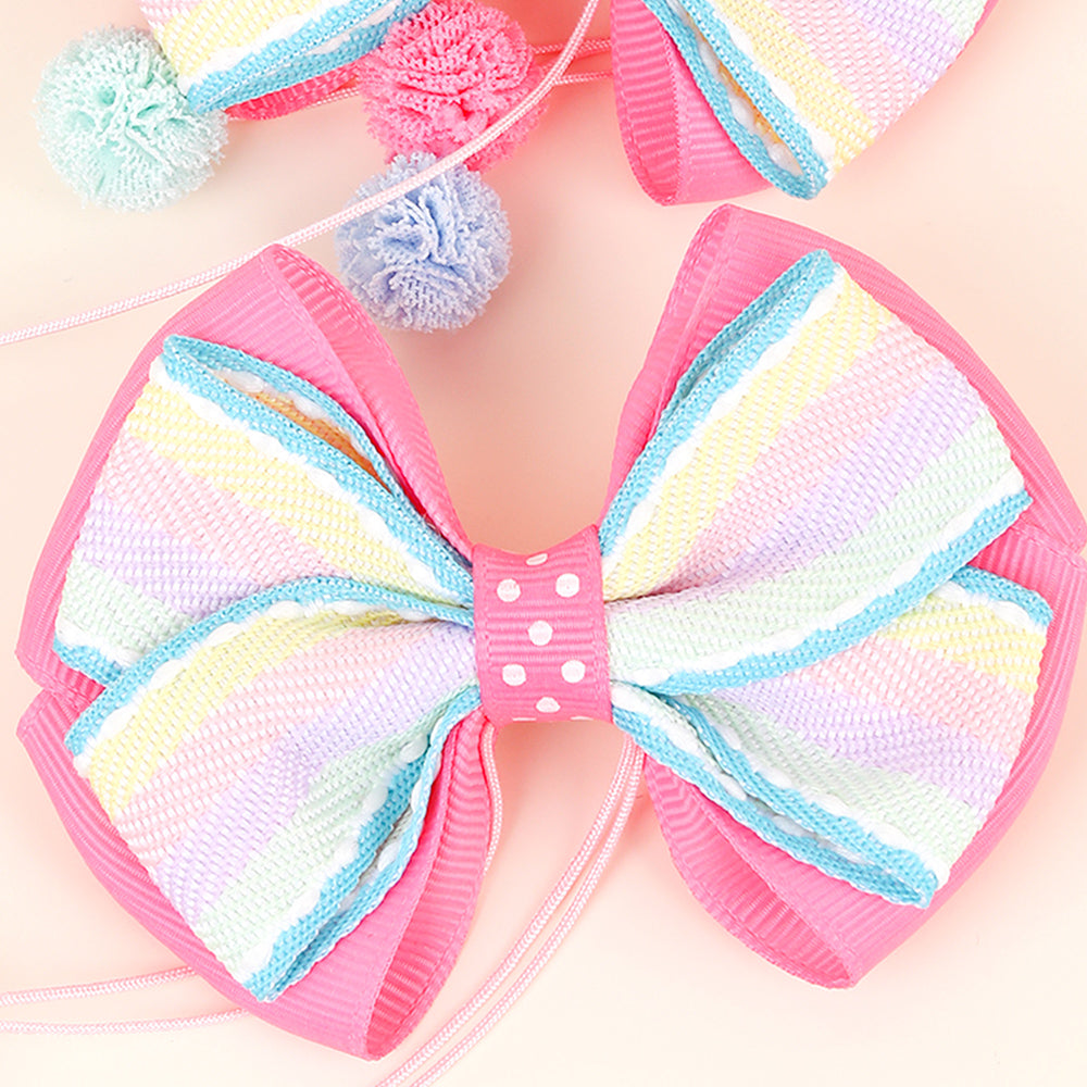 2Pcs Rainbow Hair Bow Clips for Girls