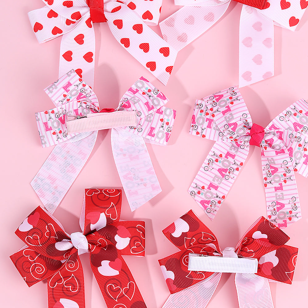 2Pcs XOXO Valentine's day Hair Bow Clip