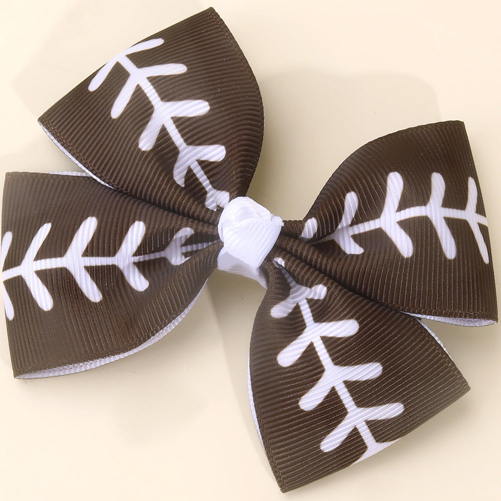 12Pcs Handmade Football Hair Bows Clips