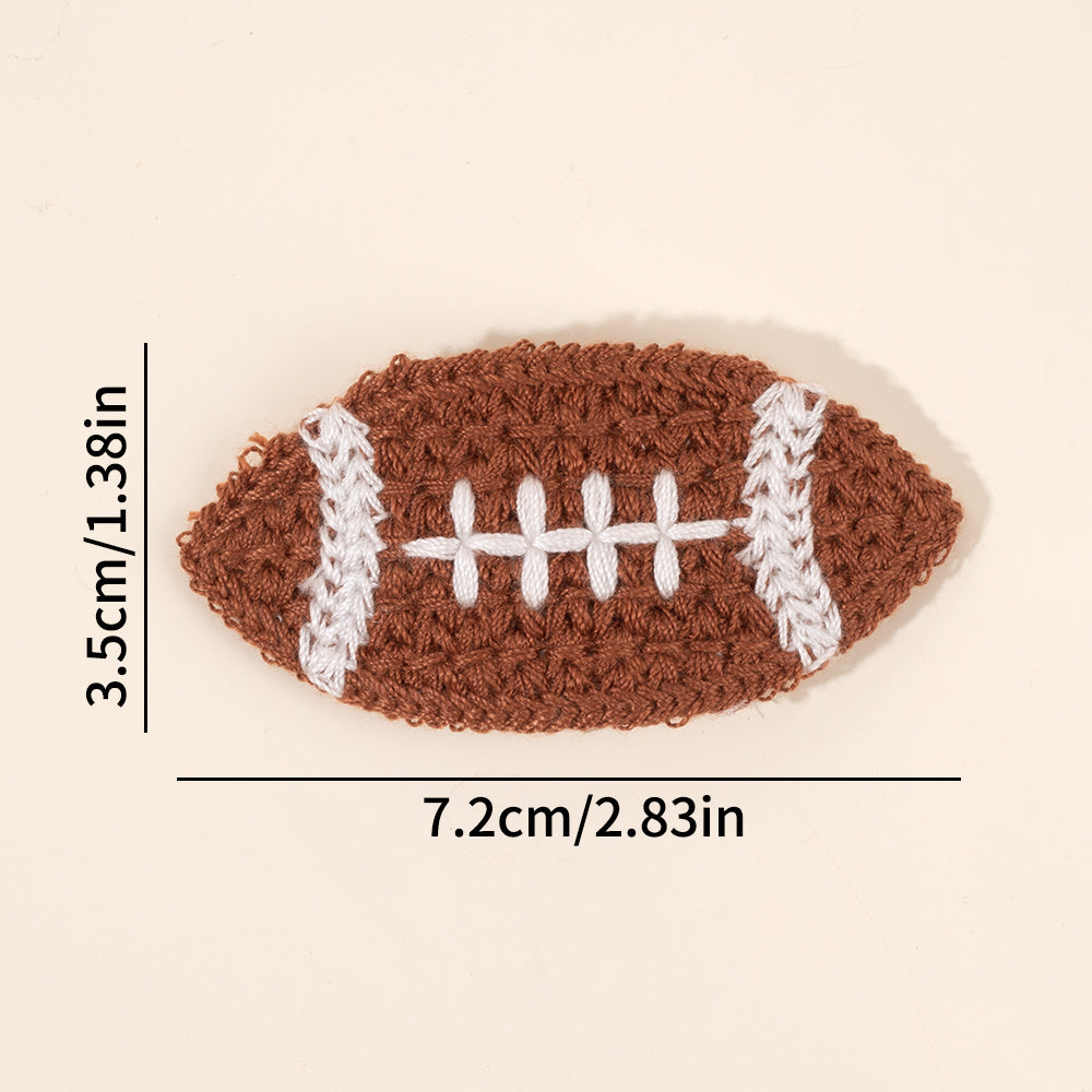 2Pcs Knit Football Hair Clips