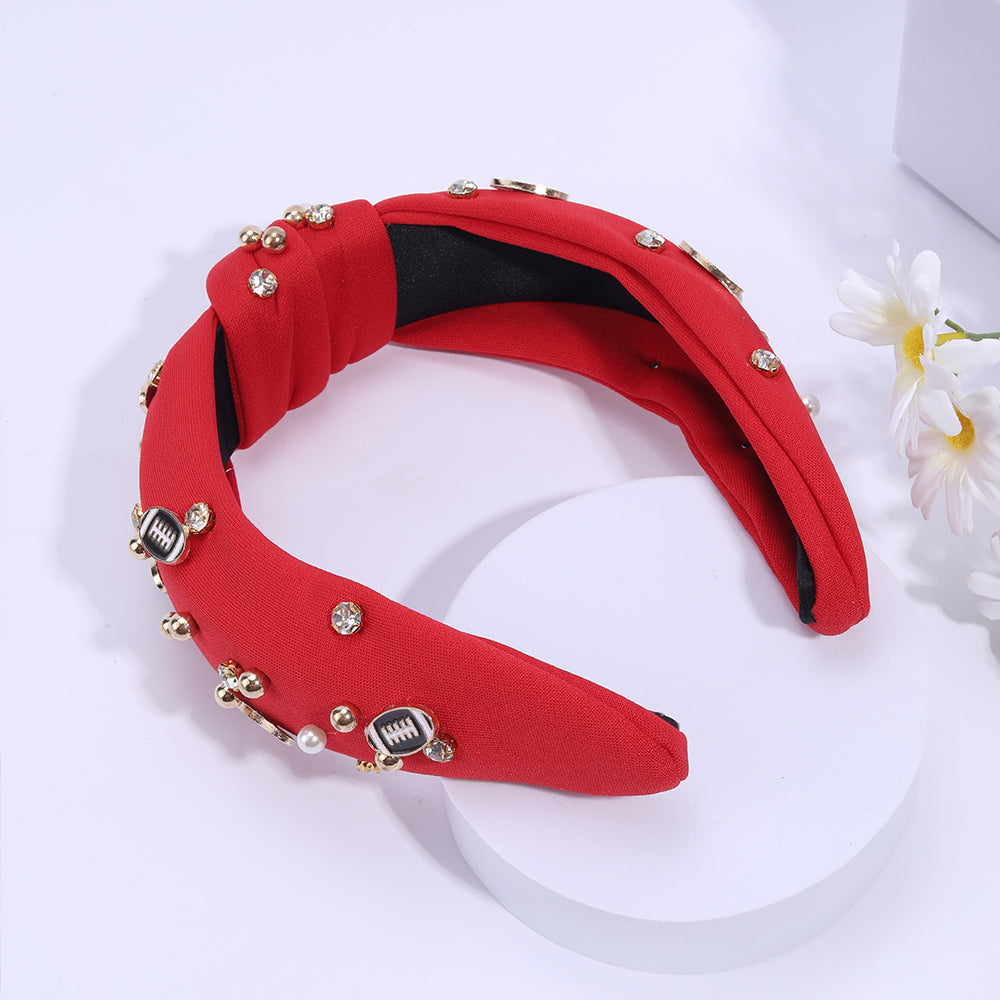 Rhinestone Football Headband Women 1pc