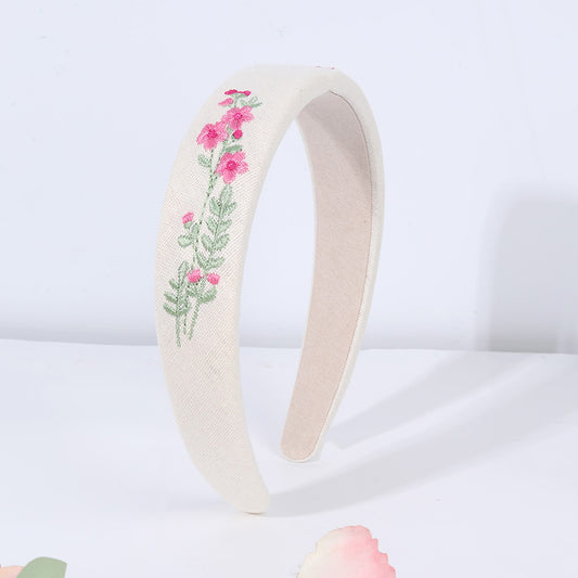 1pc Embroidery Flower Headband for Women