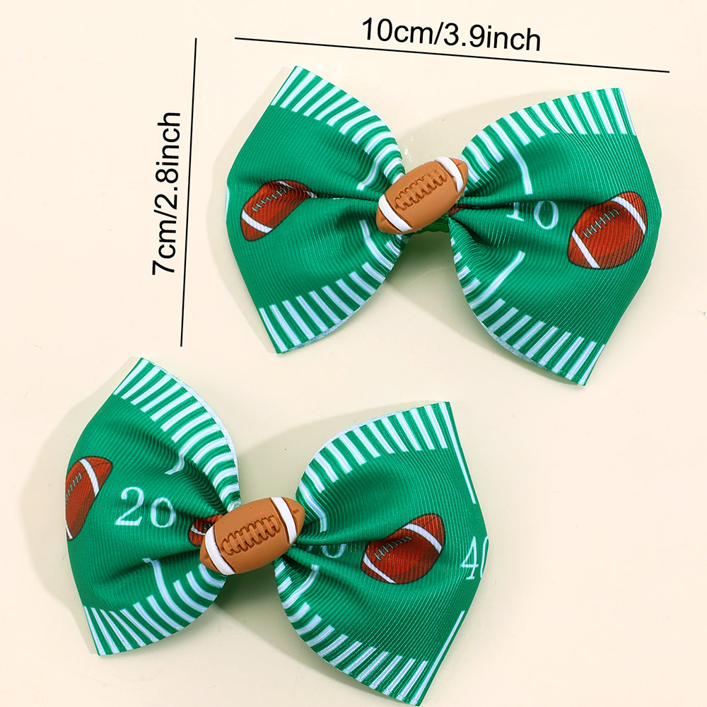 12pcs Sports Football Hair Bows Clips