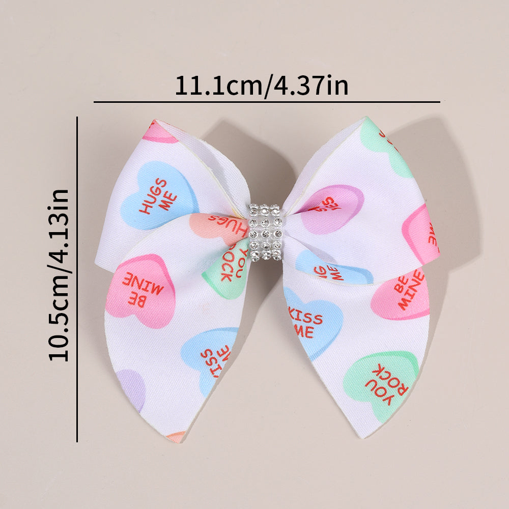 2Pcs Fabric Layered Valentine's Day Hair Clips for Girls Baby