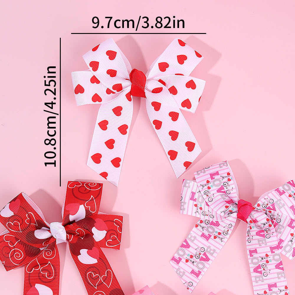 2Pcs XOXO Valentine's day Hair Bow Clip