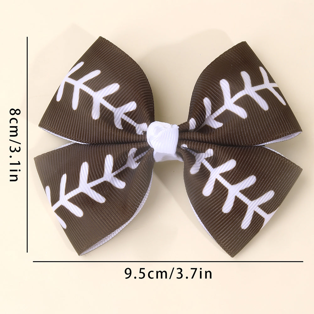 12Pcs Handmade Football Hair Bows Clips