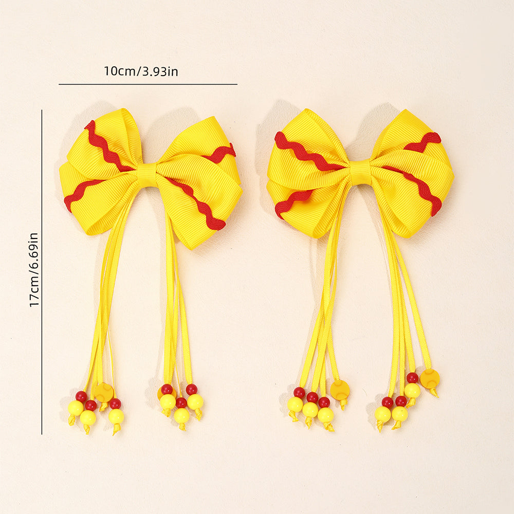 2pcs Sports Softball Hair Bows for Girls