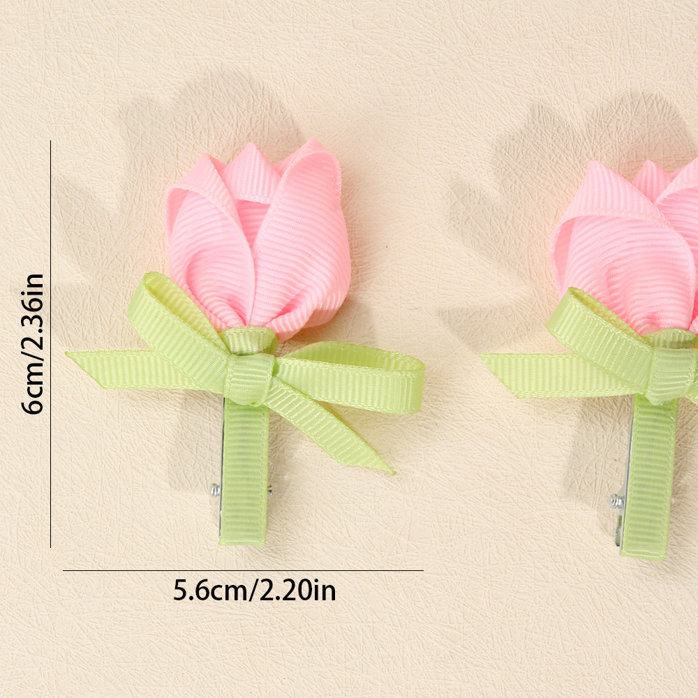 20Pairs Handmede Flower Hair Clips for kids