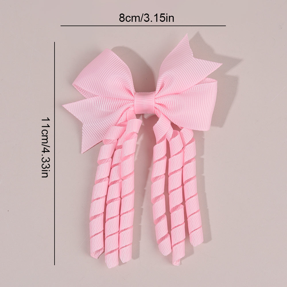 2Pcs Curly Hair Bow Clips for Kids