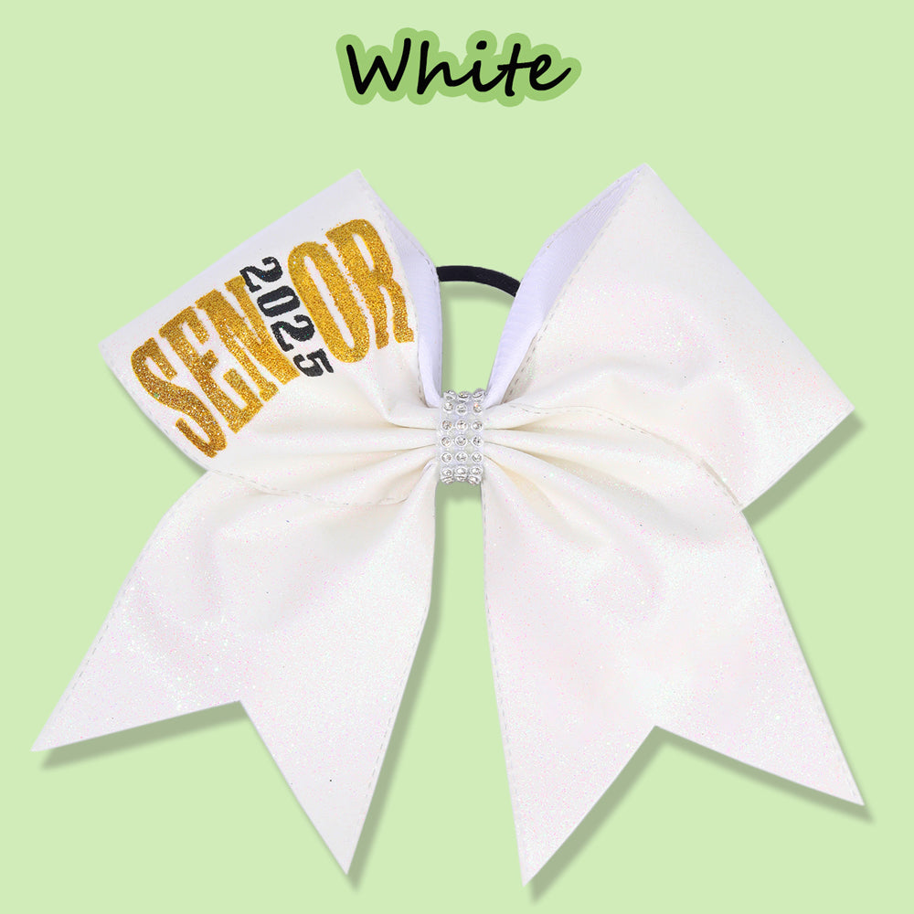 12Pcs Senior 2025 Glitter Cheer Bows