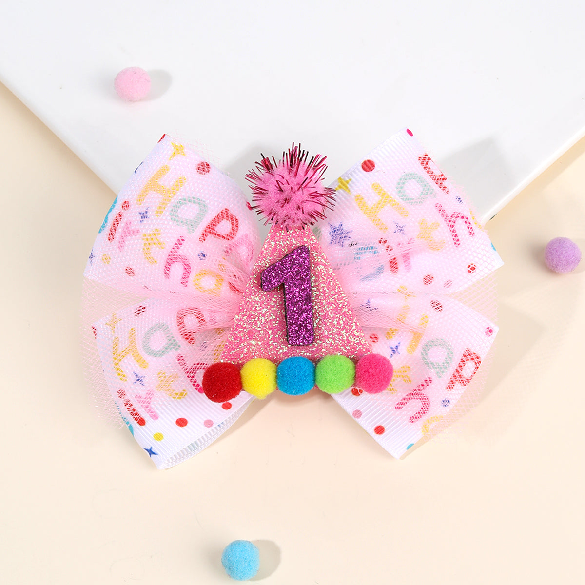 1pc Happy Birthday Hair Bows Clips