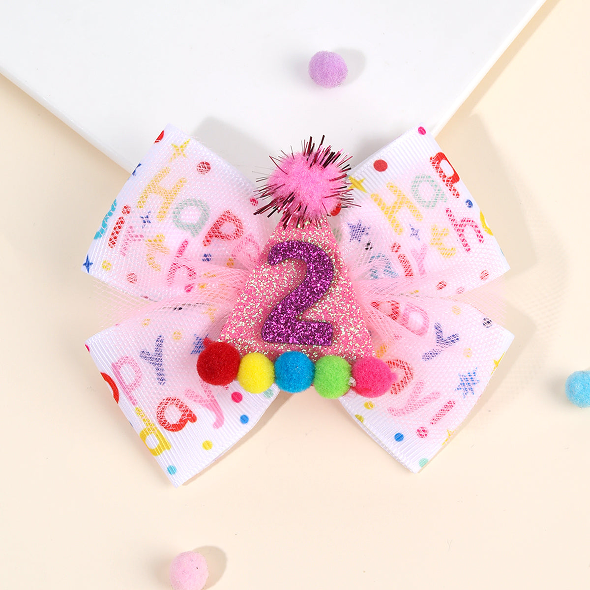 1pc Happy Birthday Hair Bows Clips