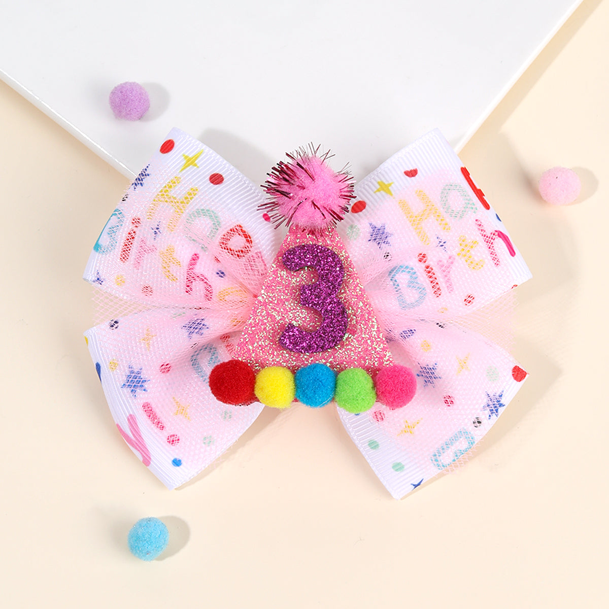 1pc Happy Birthday Hair Bows Clips