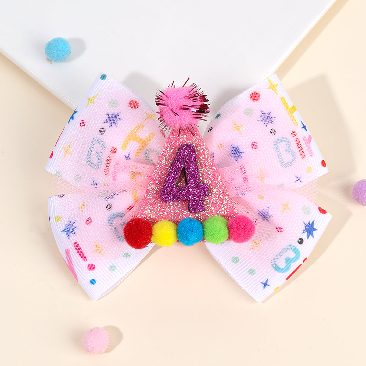 1pc Happy Birthday Hair Bows Clips