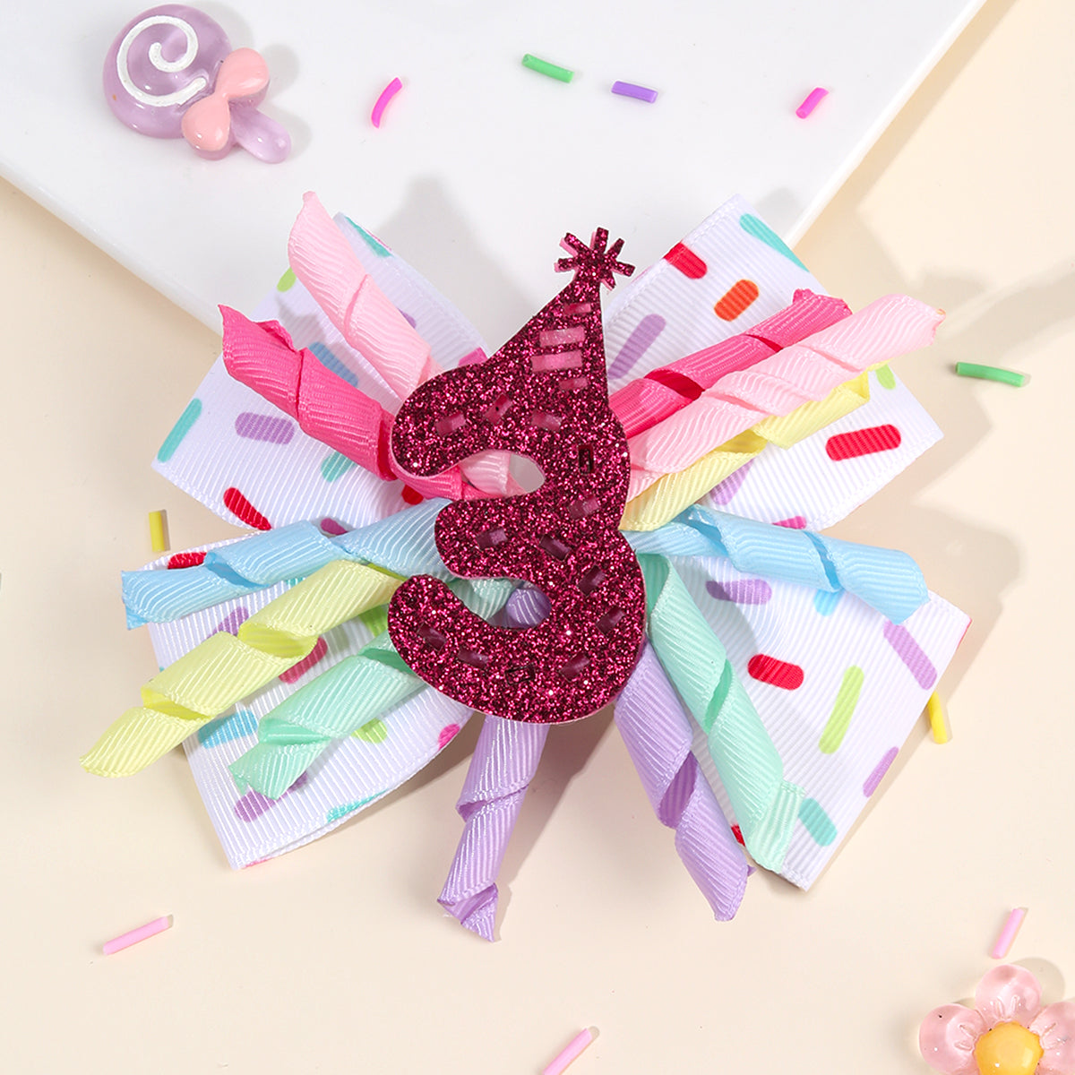 1pc Happy Birthday Hair Bows Clips