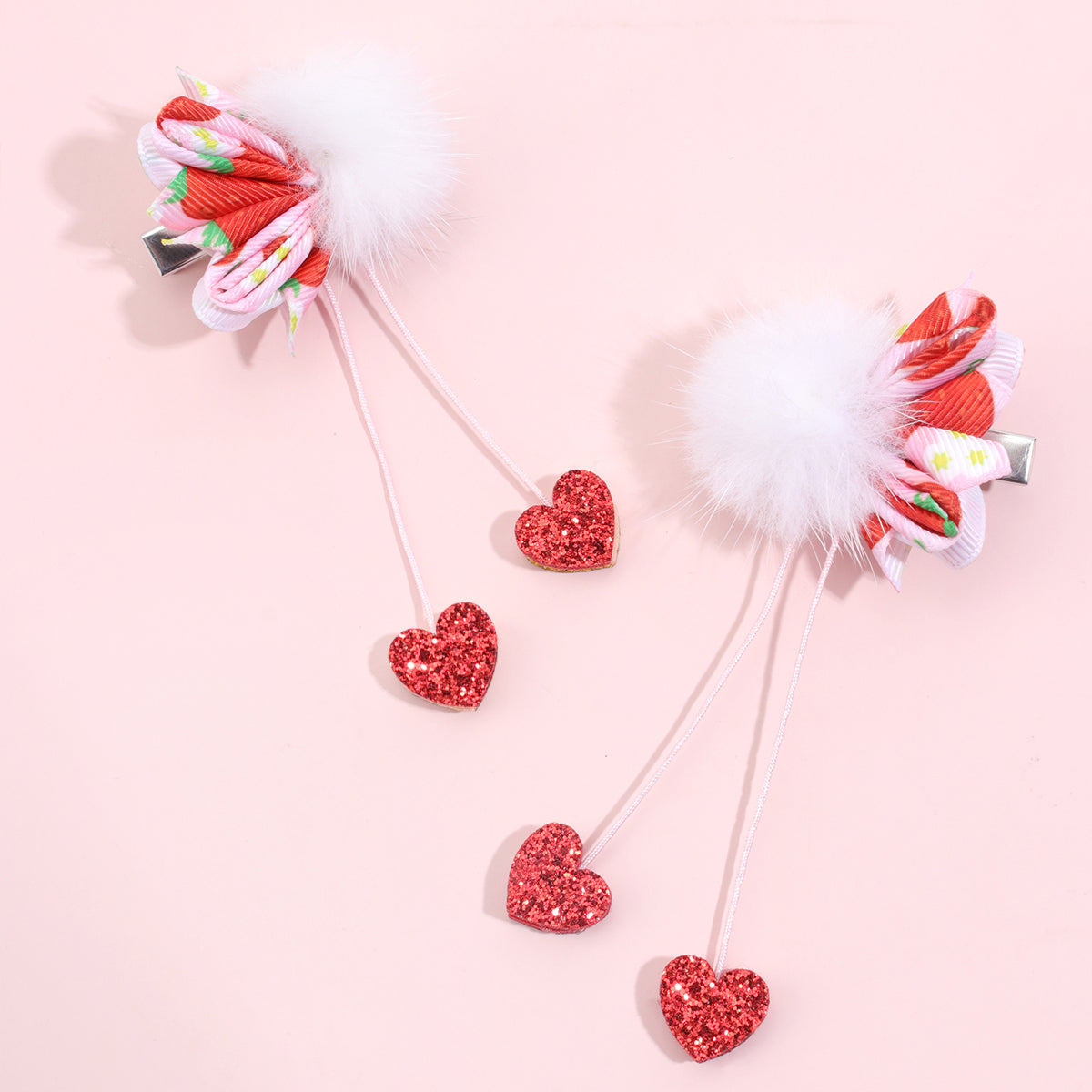 2Pcs Butterfly Hair Pins with White Ball