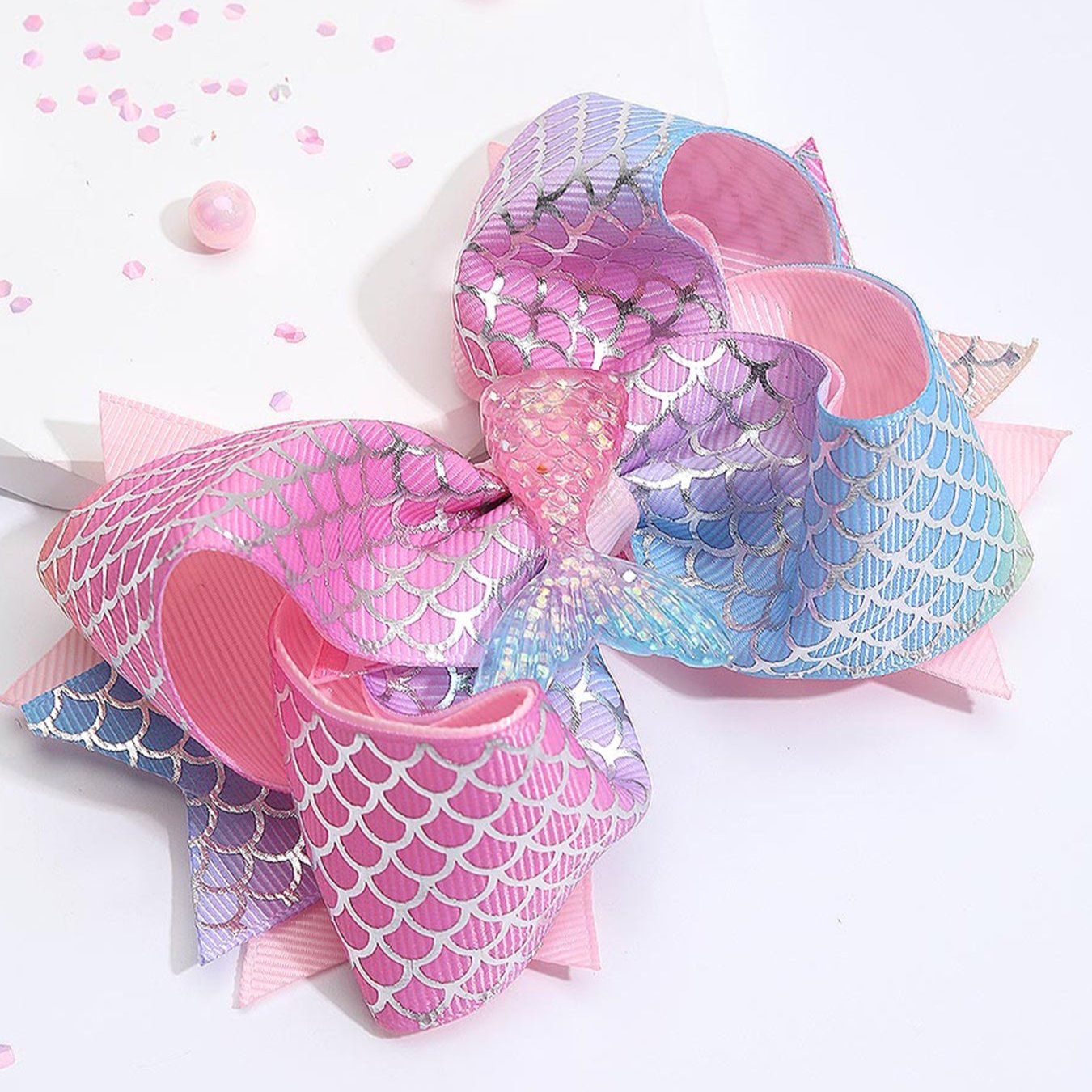 20Pcs Mermaid Scale Hair Bows Clips