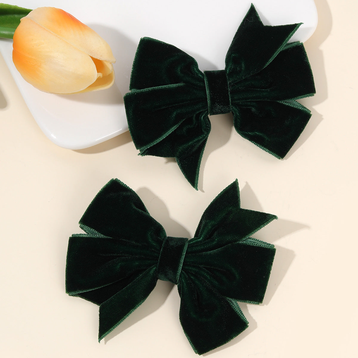 20pairs Velvet Hair Bow Clips for Girls