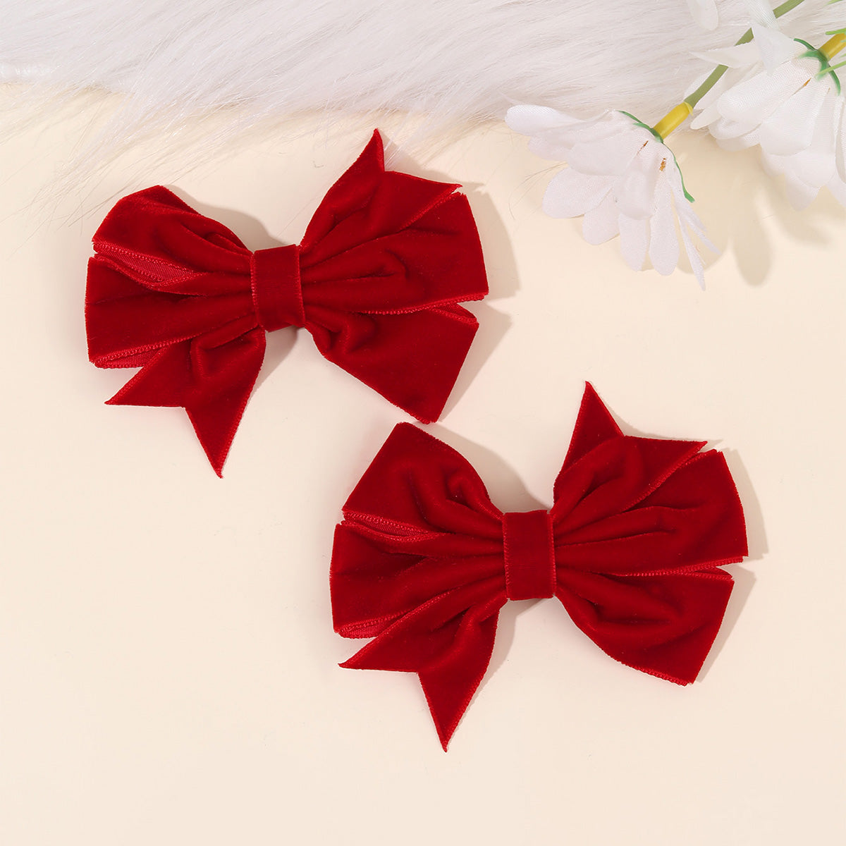 20pairs Velvet Hair Bow Clips for Girls