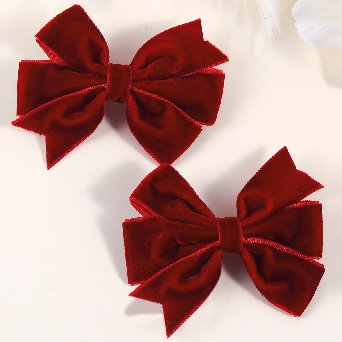 20pairs Velvet Hair Bow Clips for Girls