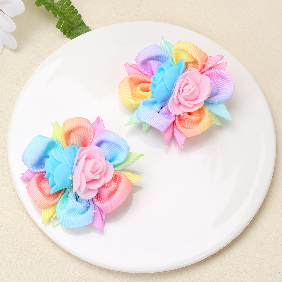 20Pair Flower Hair Clips Handmade Hair Accessories