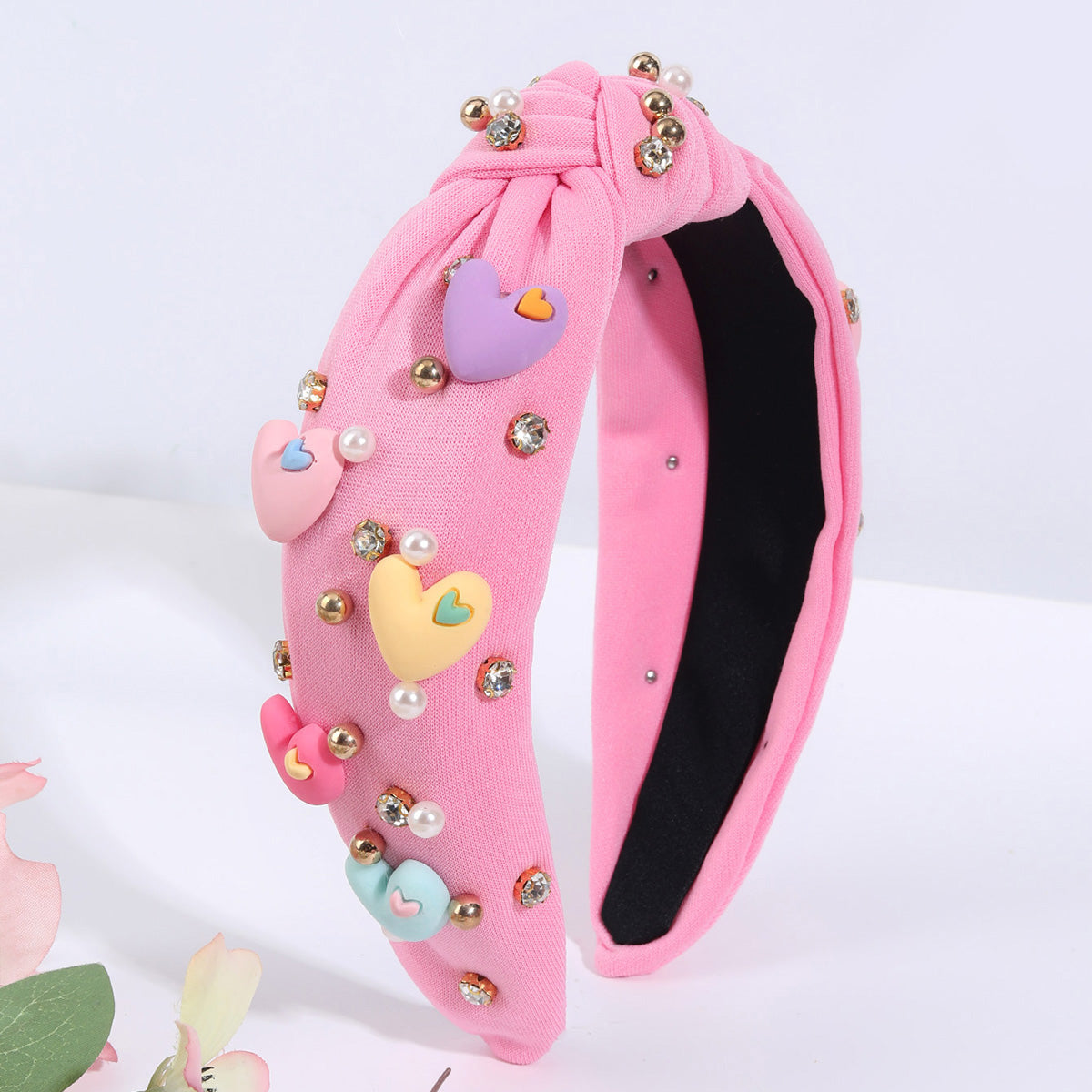 1Pcs Fabric Bow Knot Heart Valentine's day Headband