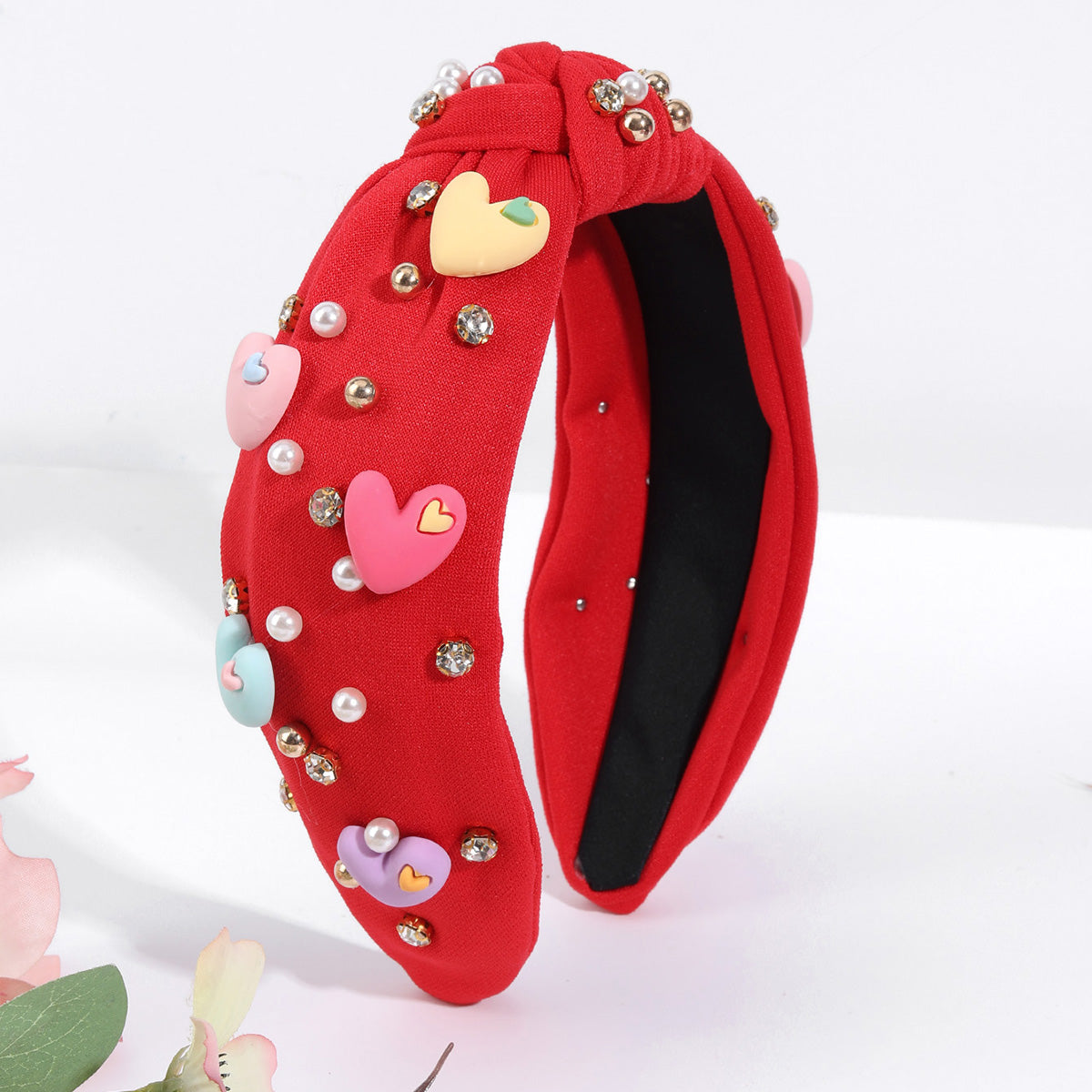 1Pcs Fabric Bow Knot Heart Valentine's day Headband