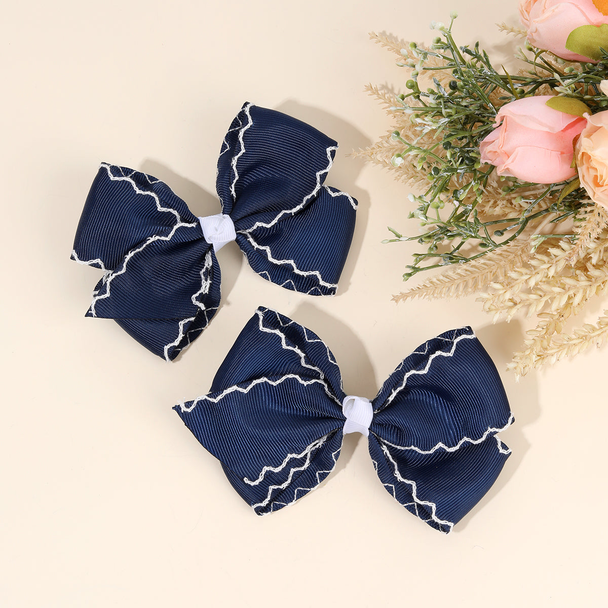 20pairs Edge Hair Bows Grosgrain Ribbon Hand-Made Toddler Hair Accessories