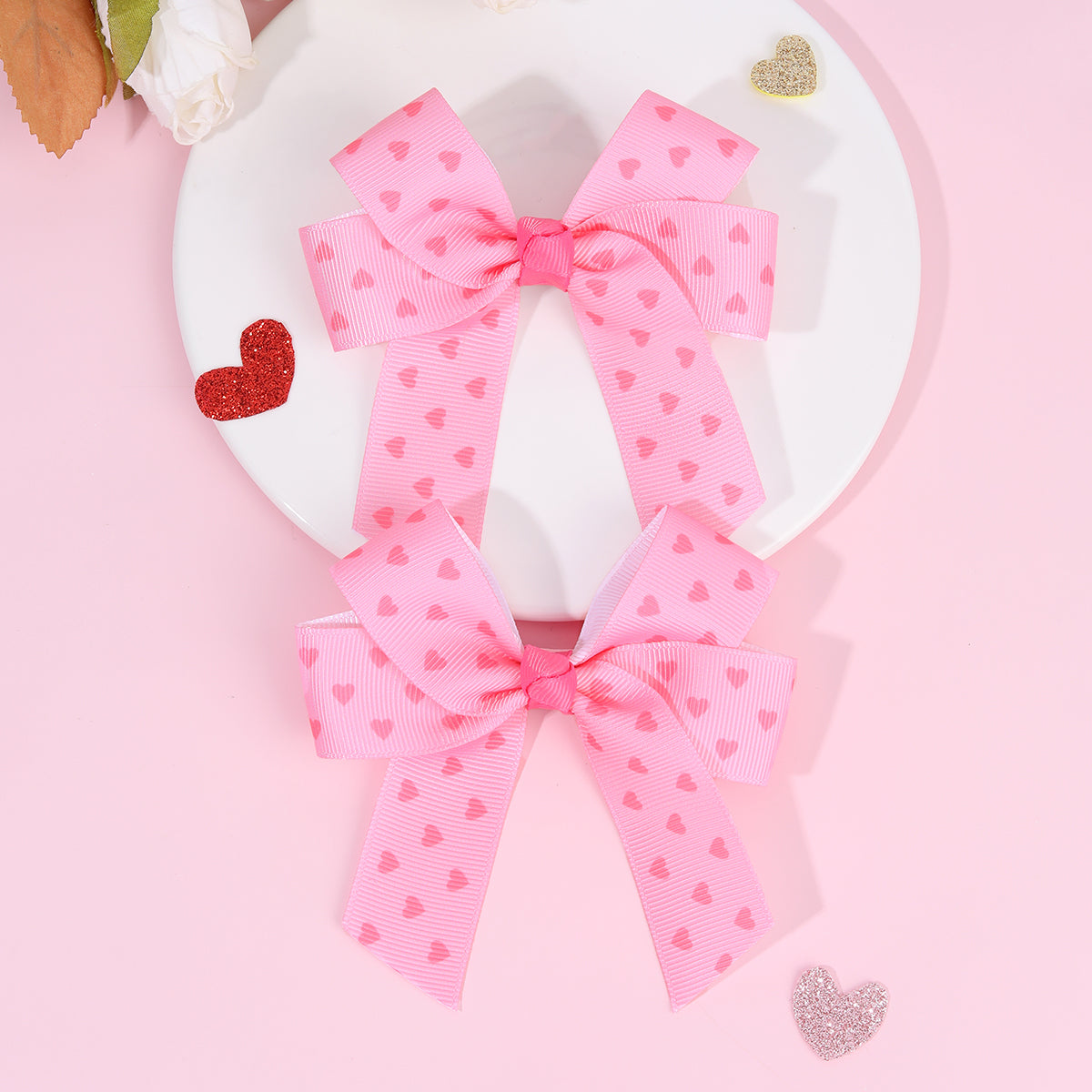 2Pcs XOXO Valentine's day Hair Bow Clip