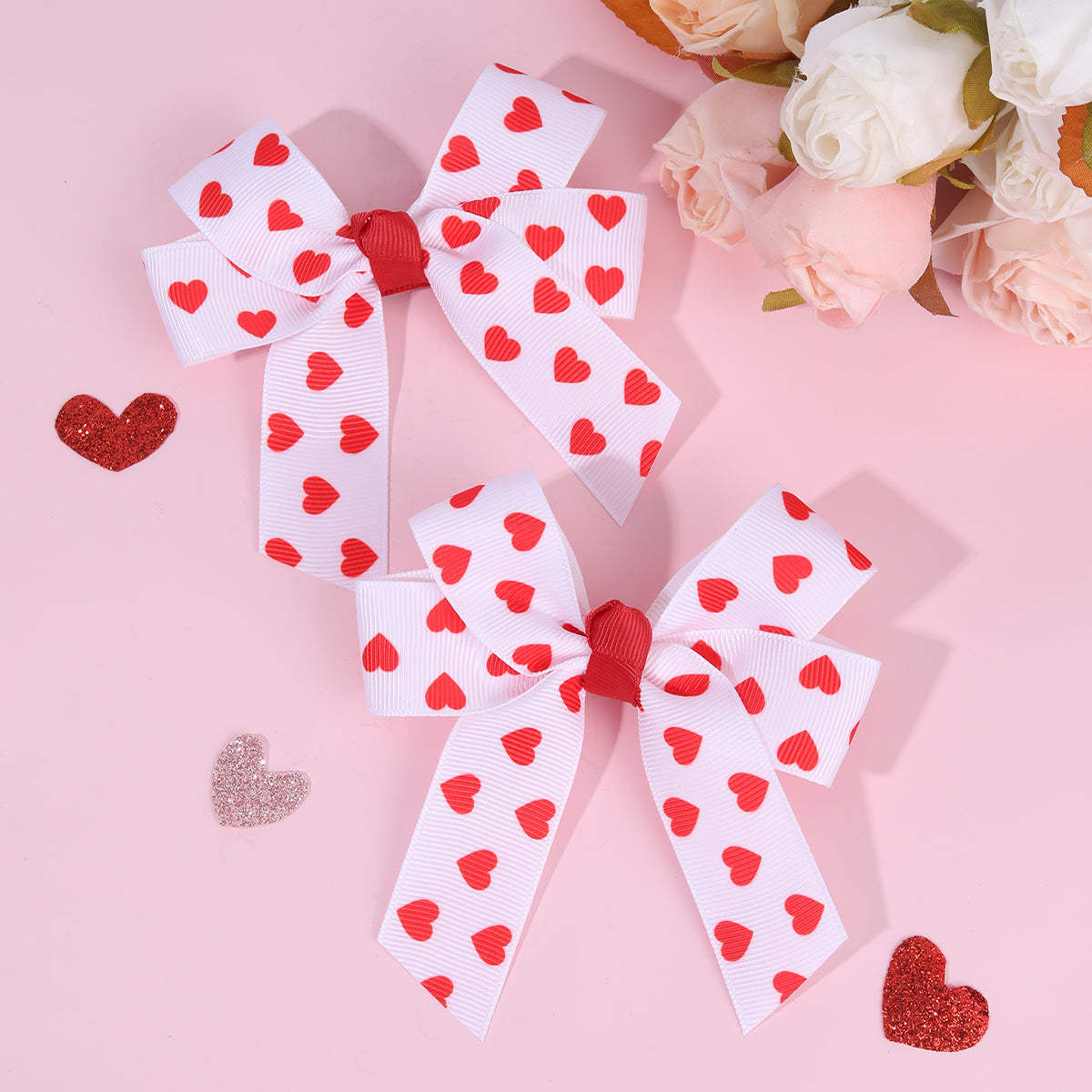 2Pcs XOXO Valentine's day Hair Bow Clip