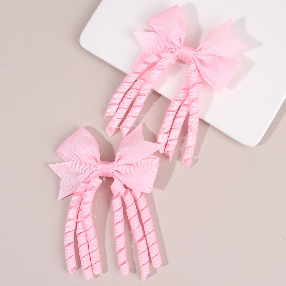 2Pcs Curly Hair Bow Clips for Kids