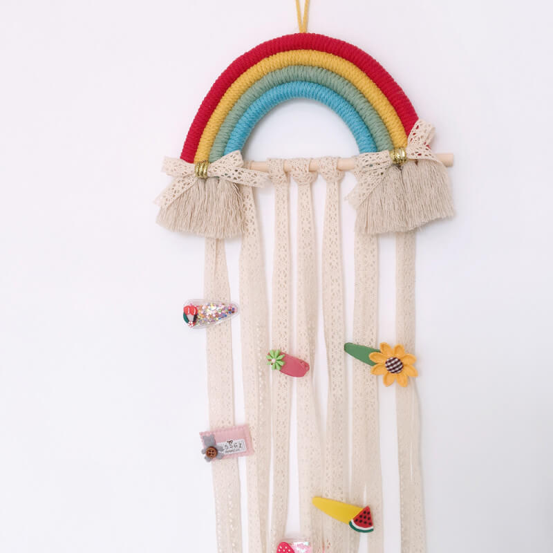 the hannah - rainbow wall hanging / hair bow holder – sawdust junkies  nashville chic